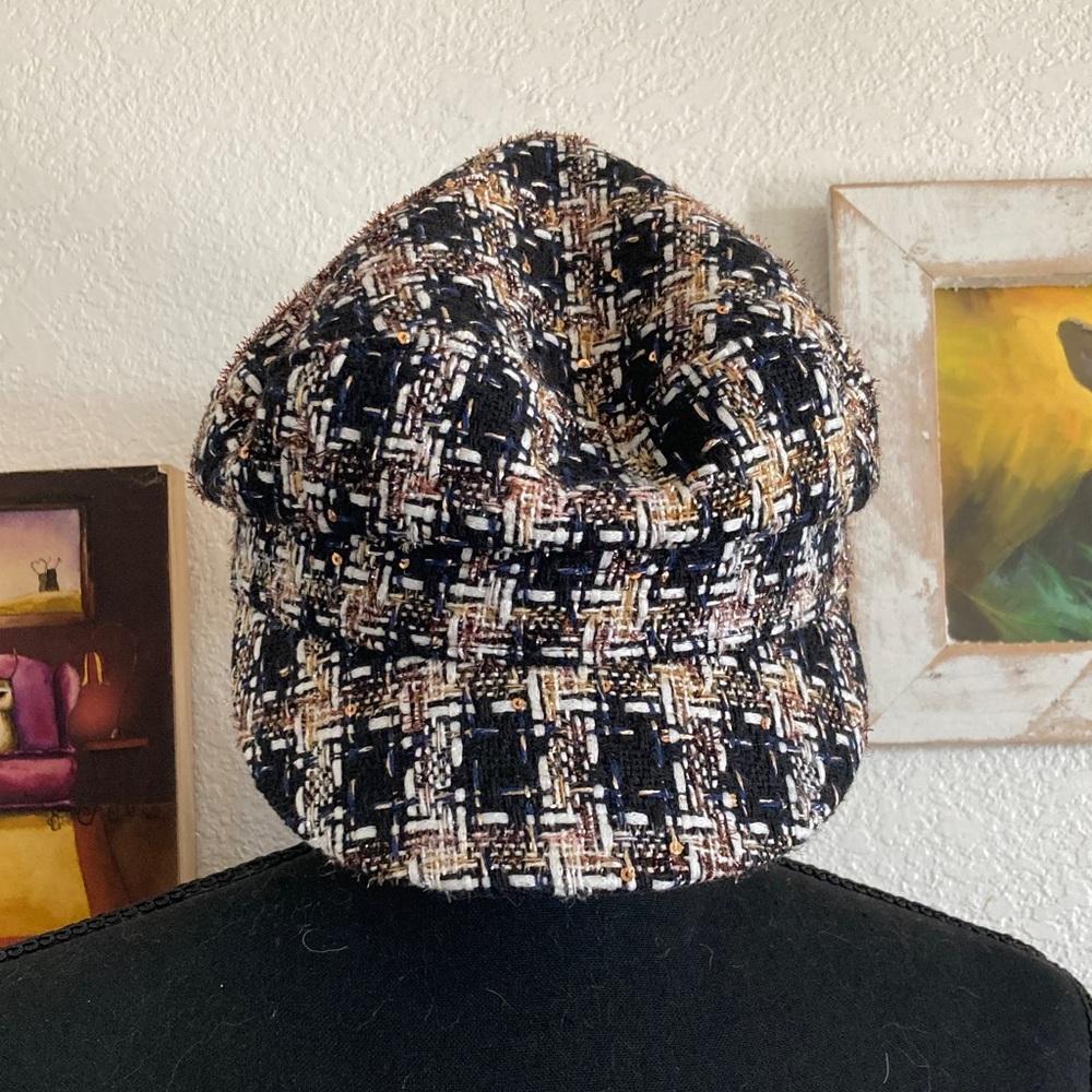 Free People Tweed Baker Boy Hat NWOT - Picture 2 of 6